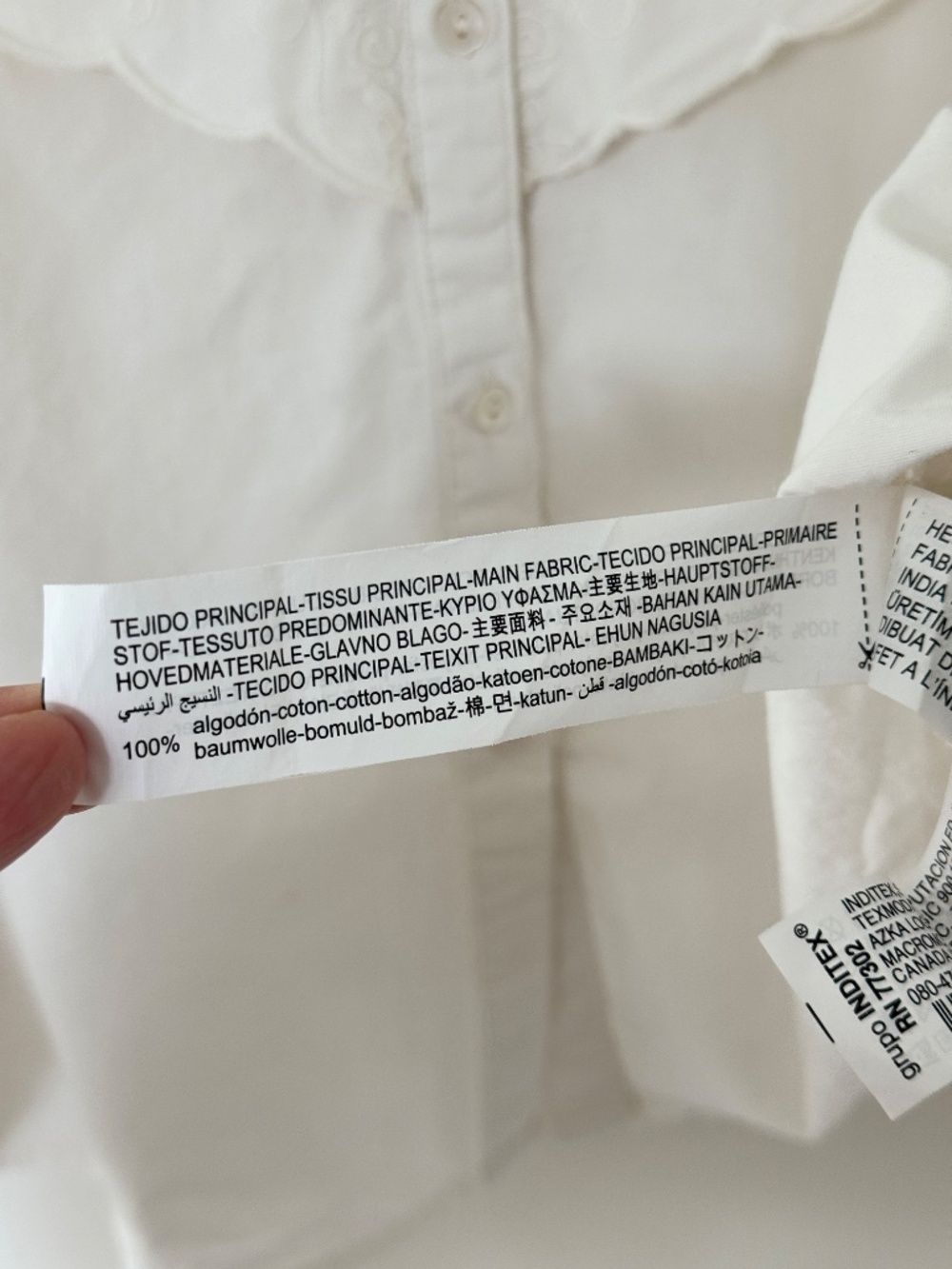 Zara White Embroidered Peter Pan Collar Cotton Blouse Top Cottagecore French - Picture 9 of 11
